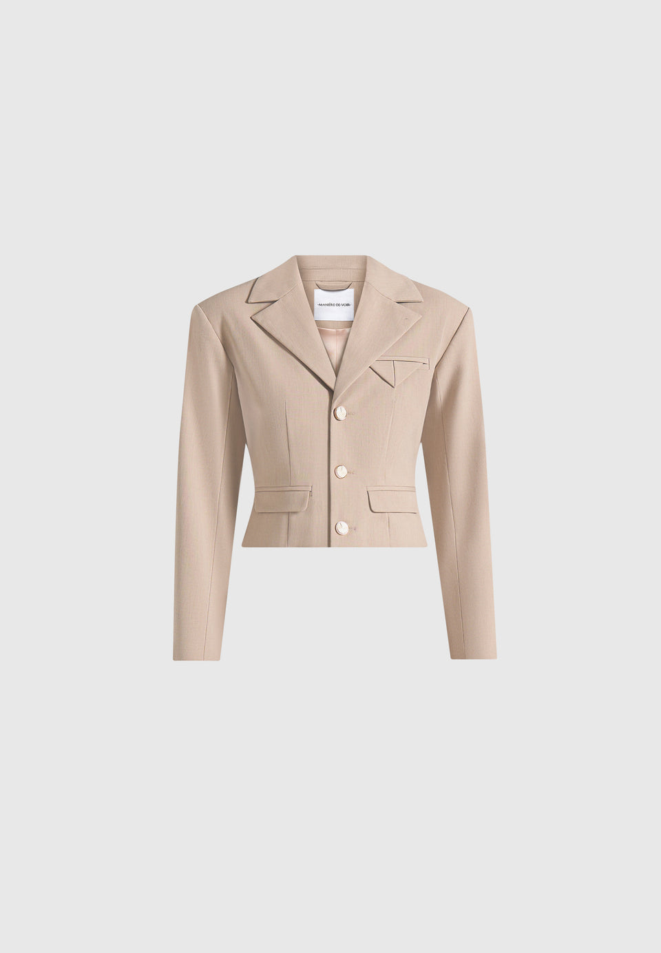 Prisca - Tailored Cropped Blazer - Beige