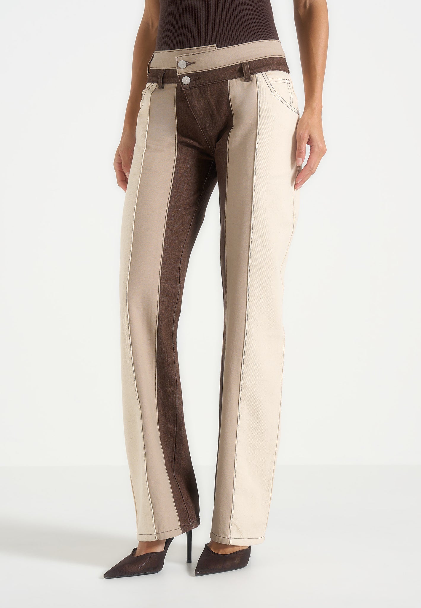 jacinda-colour-block-denim-jeans-beige-brown