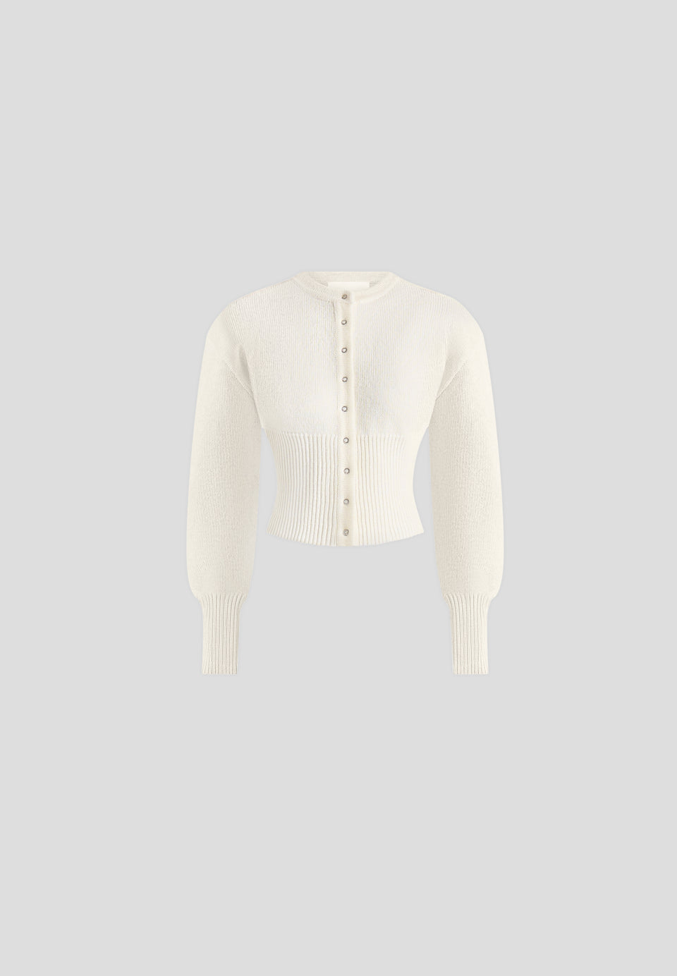 Mayla - Knitted Cinch Waist Cardigan - Cream