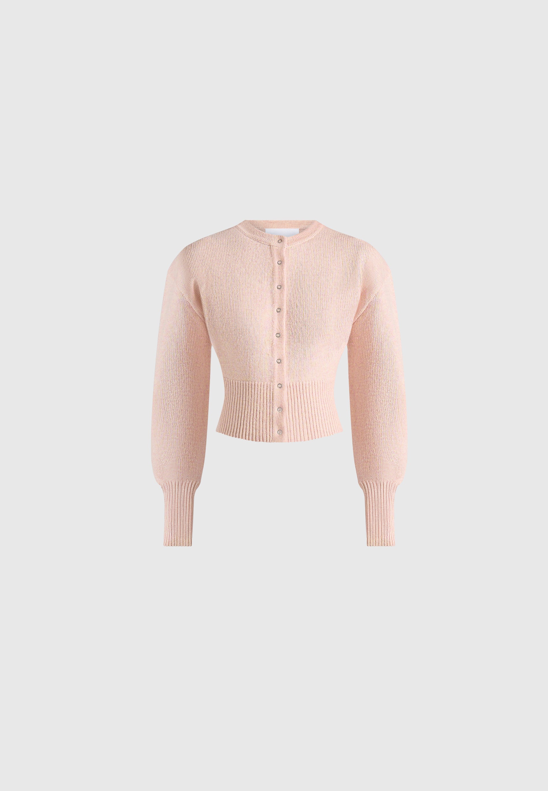Mayla - Knitted Cinch Waist Cardigan - Pale Pink