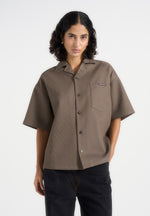 Brook - Unisex Signature Twill Boxy Shirt - Olive