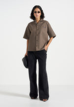 Brook - Unisex Signature Twill Boxy Shirt - Olive