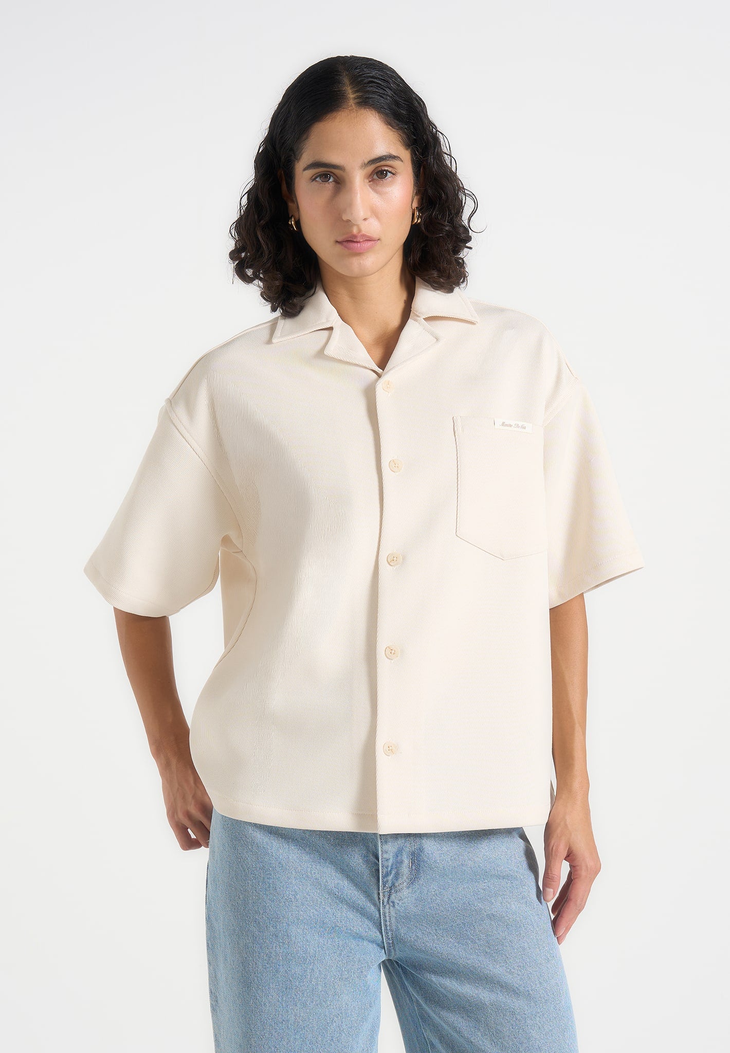 Brook - Unisex Signature Twill Boxy Shirt - Cream