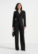 Julie - Tailored Twin Pleat Trousers - Black