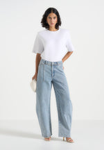 Enora - Hourglass Jean With Chain - Mid Blue