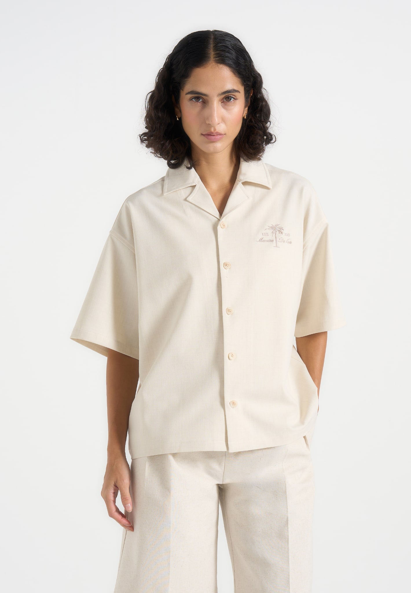 alexis-unisex-cote-dazur-boxy-shirt-cream