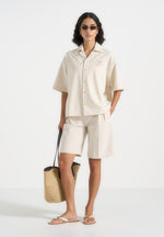 Alexis - Unisex Cote d'Azur Boxy Shirt - Cream