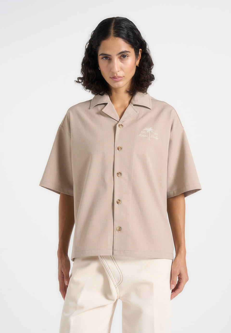alexis-unisex-cote-dazur-boxy-shirt-beige