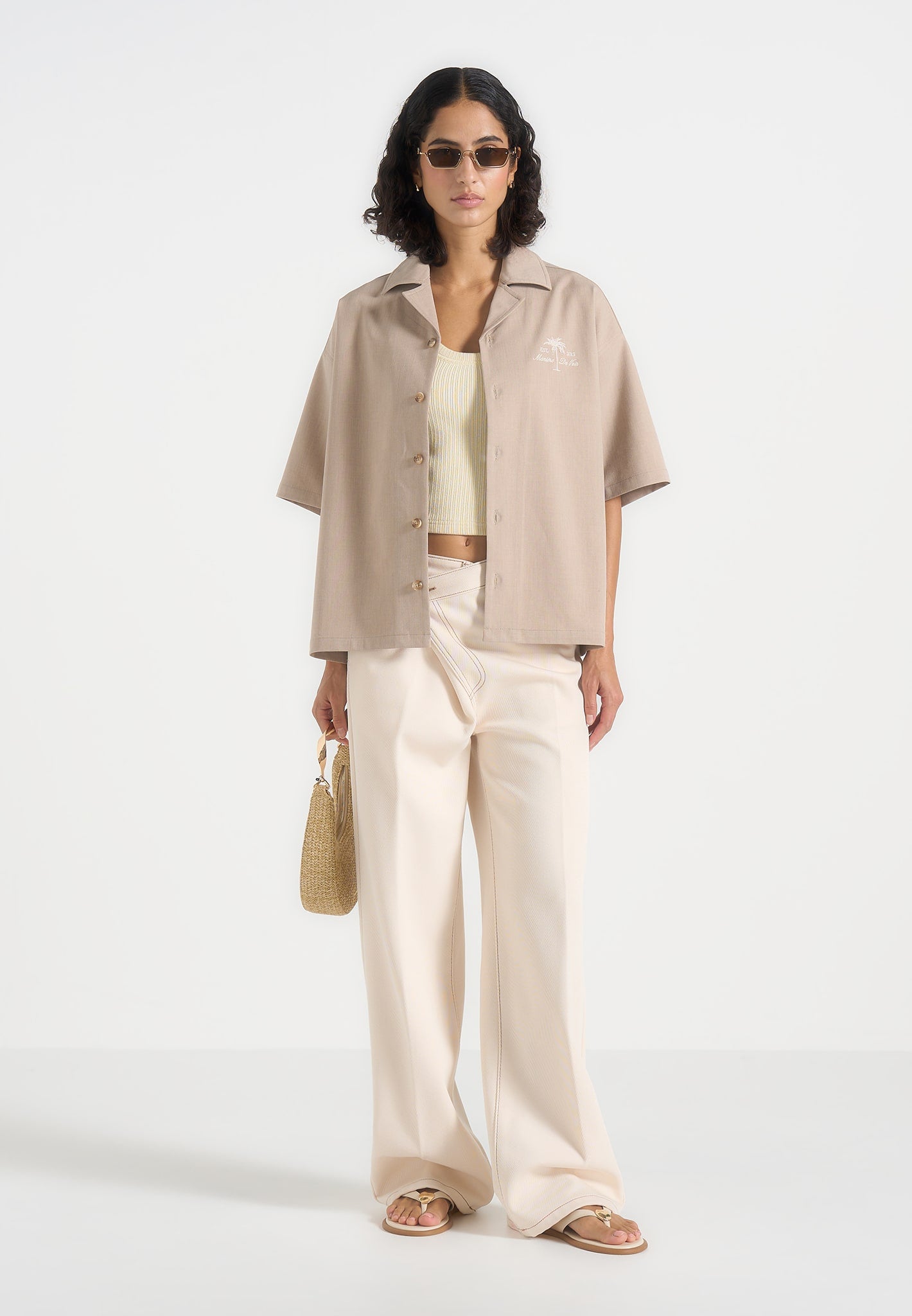 alexis-unisex-cote-dazur-boxy-shirt-beige