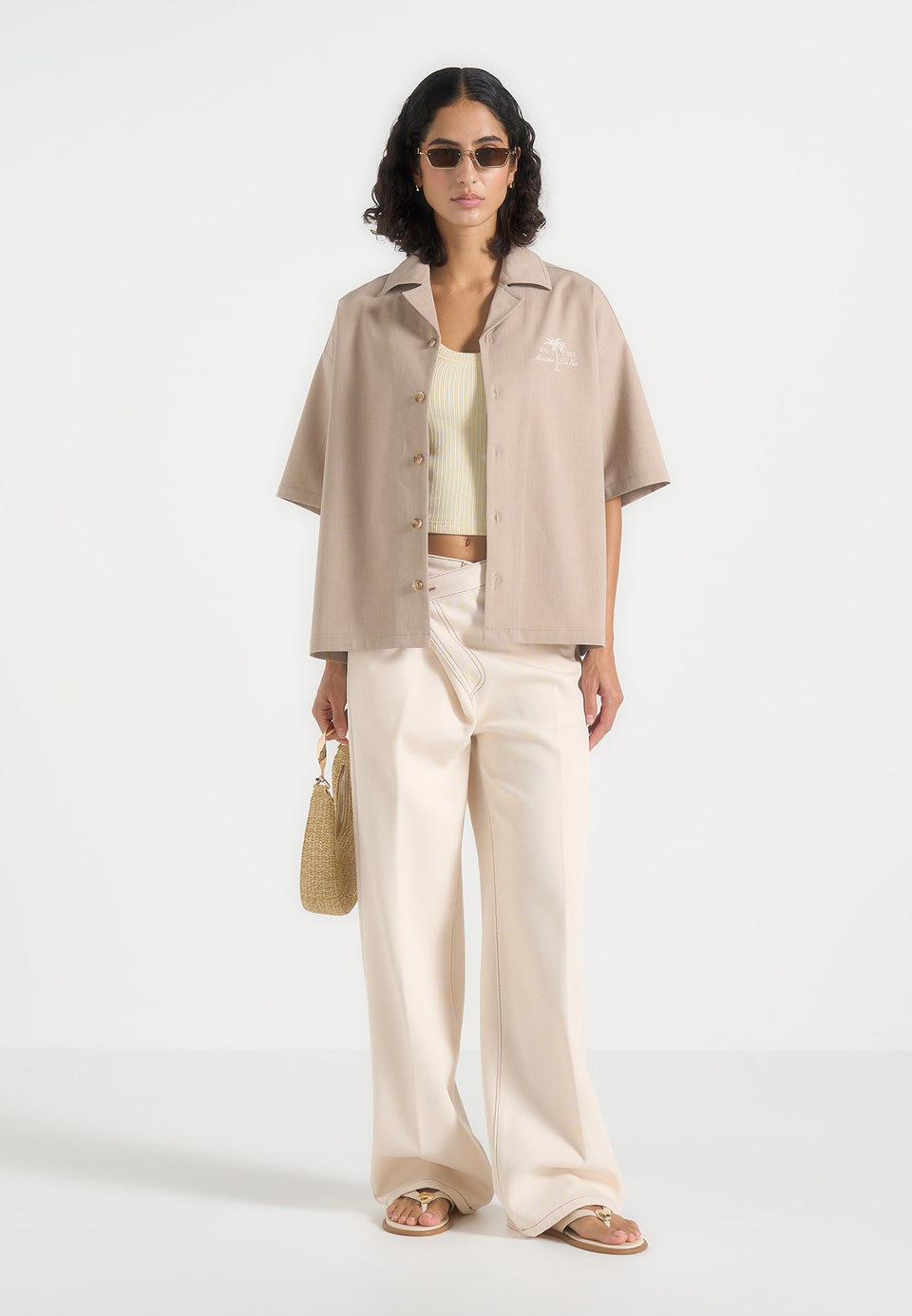 alexis-unisex-cote-dazur-boxy-shirt-beige