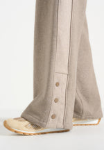 Caya - Two Tone Wide Leg Popper Joggers - Beige