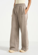 Caya - Two Tone Wide Leg Popper Joggers - Beige