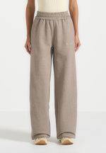 Caya - Two Tone Wide Leg Popper Joggers - Beige