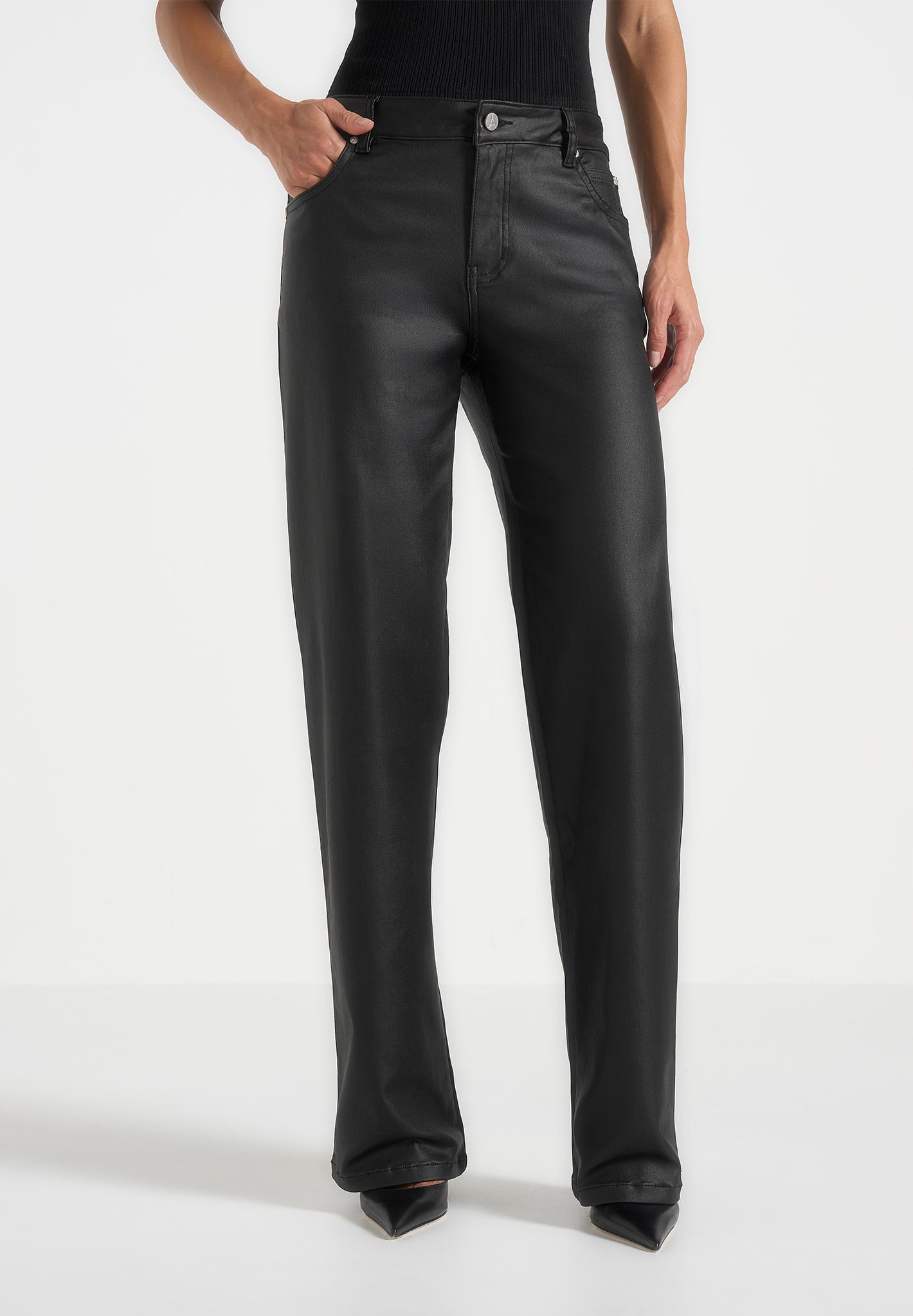 Florence - Wax Effect Jeans - Black 