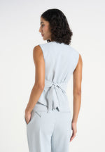 Christine - Tailored Cinched Waistcoat - Pale Blue