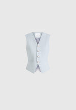 Christine - Tailored Cinched Waistcoat - Pale Blue