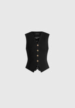 Christine - Tailored Cinched Waistcoat - Black