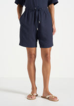 Ari - Unisex Textured Shorts - Navy