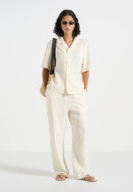 Harley - Unisex Textured Revere Shirt - Cream