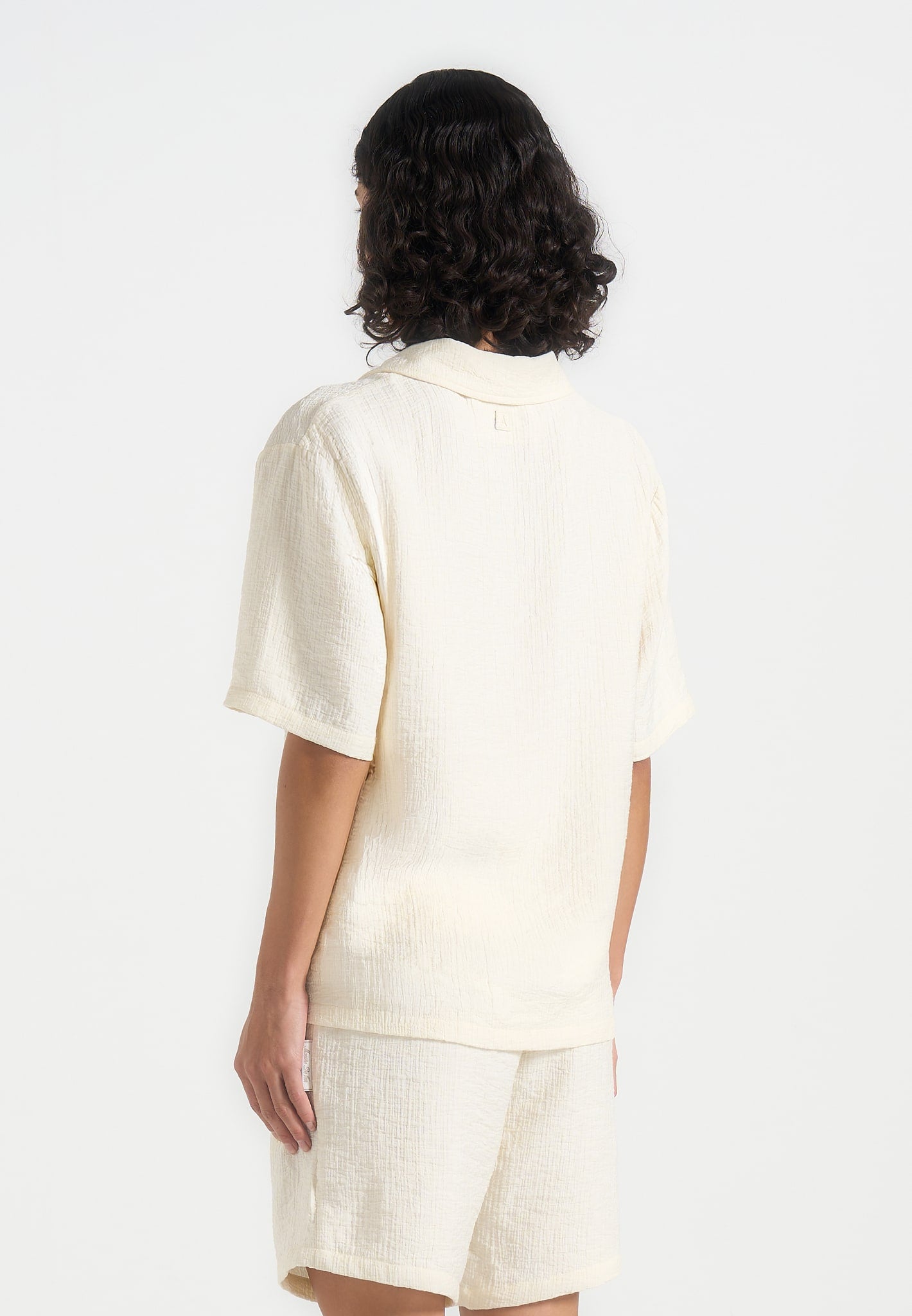Harley - Unisex Textured Revere Shirt - Cream