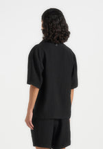 Harley - Unisex Textured Revere Shirt - Black