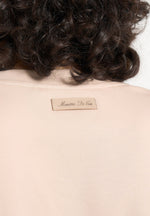 Mia - Wide Shoulder Bodysuit T-Shirt - Beige
