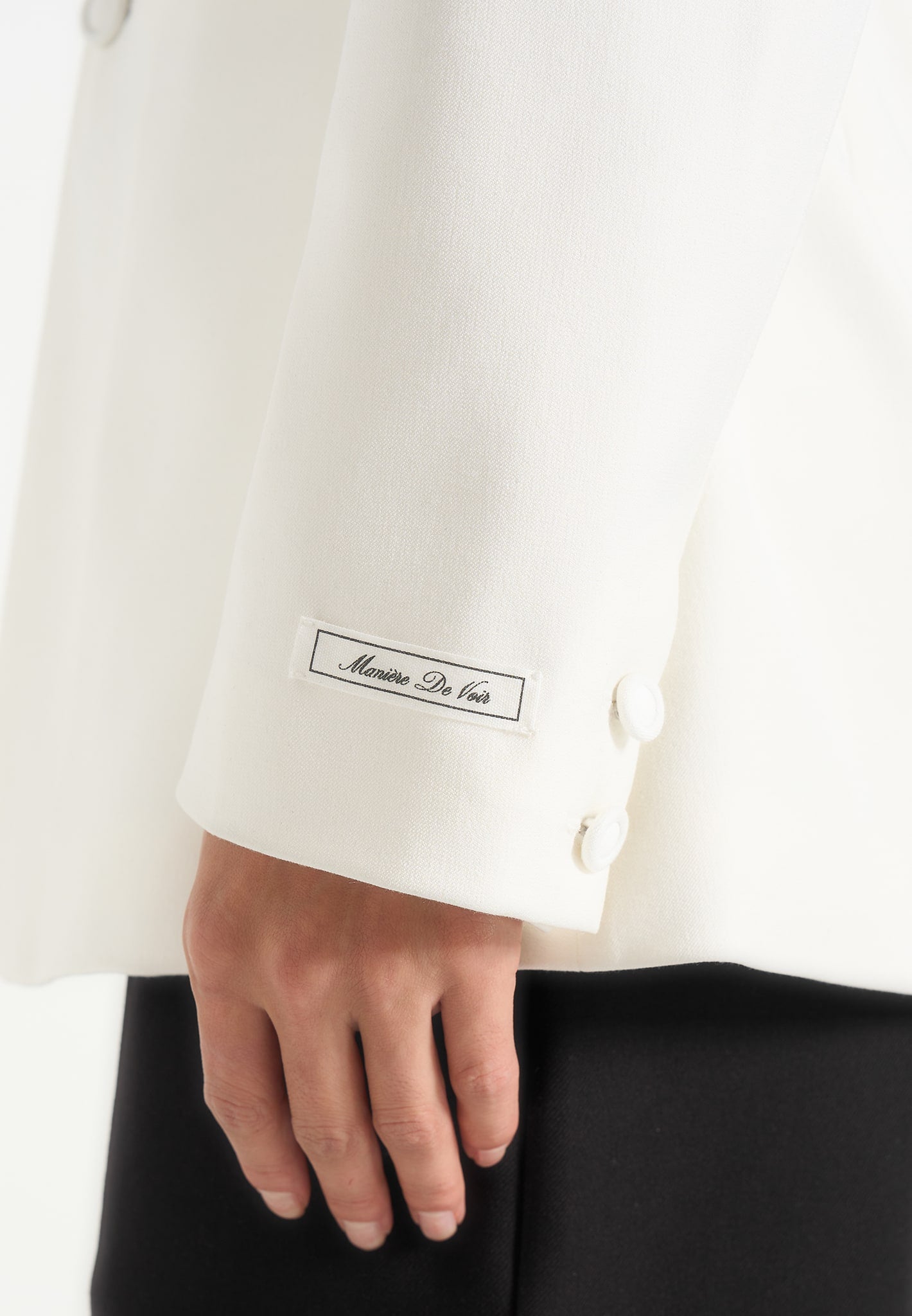 Emy - Shawl Hourglass Blazer - White