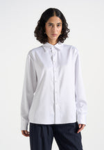 Carter - Unisex Oversized Satin Shirt - White