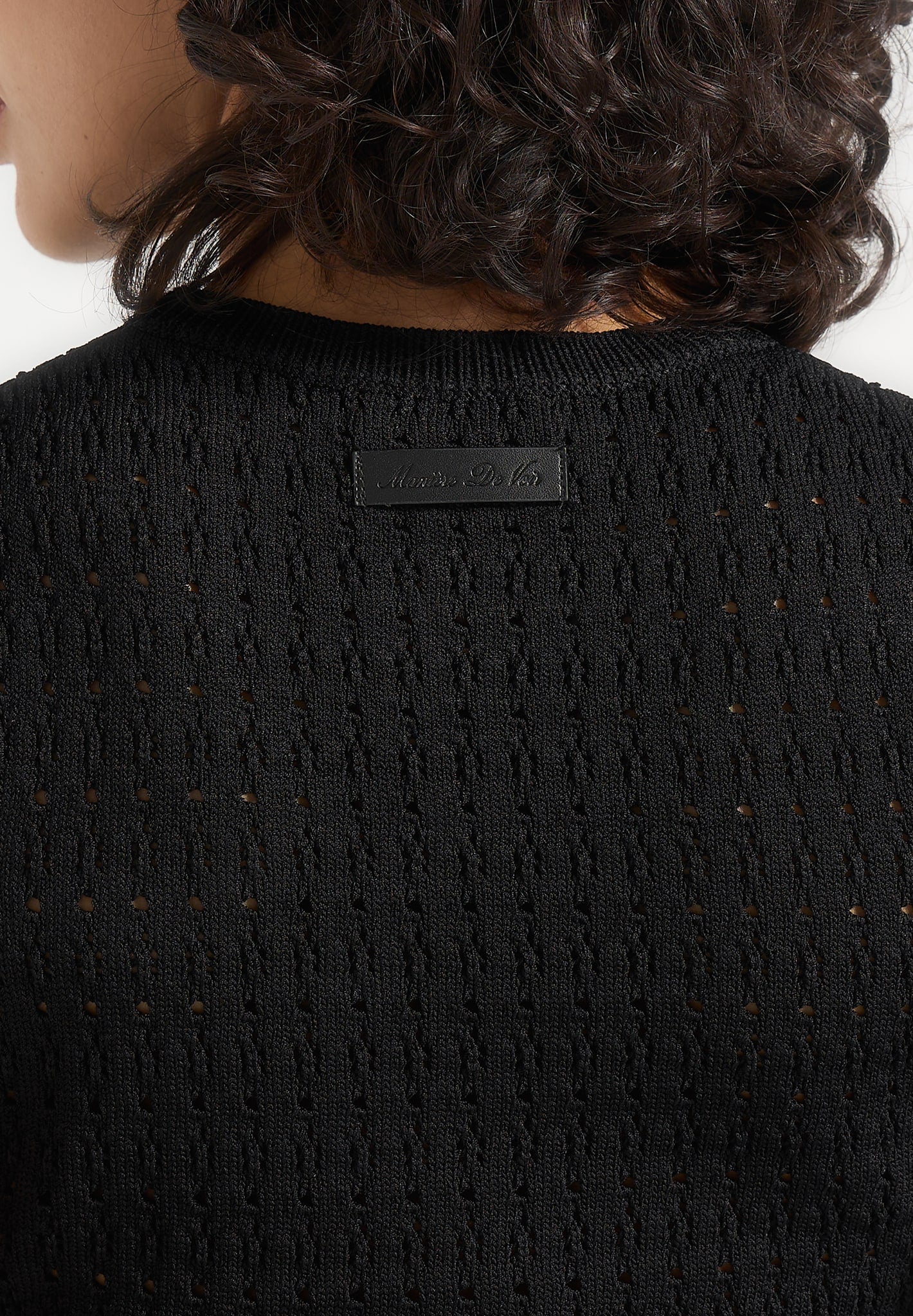 Eugenie - Pointelle Asymmetric Top - Black