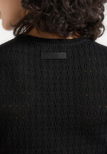 Eugenie - Pointelle Asymmetric Top - Black