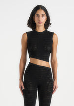 Eugenie - Pointelle Asymmetric Top - Black