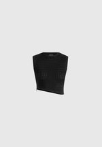 Kelsey - Pointelle Asymmetric Top - Black