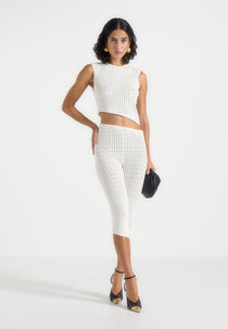 Kelsey - Pointelle Asymmetric Top - Cream