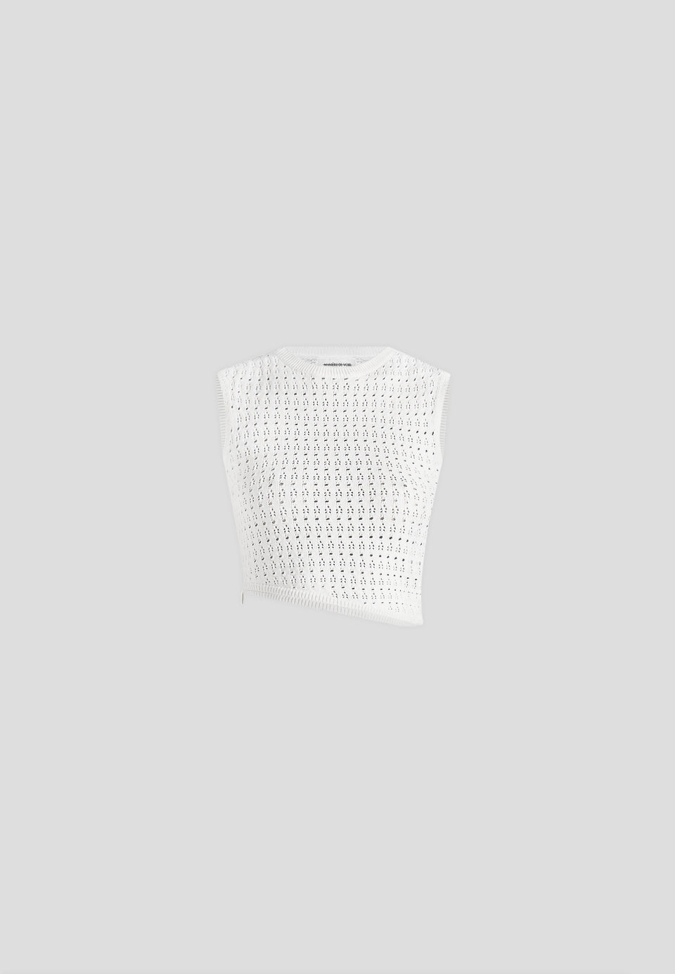 Kelsey - Pointelle Asymmetric Top - Cream