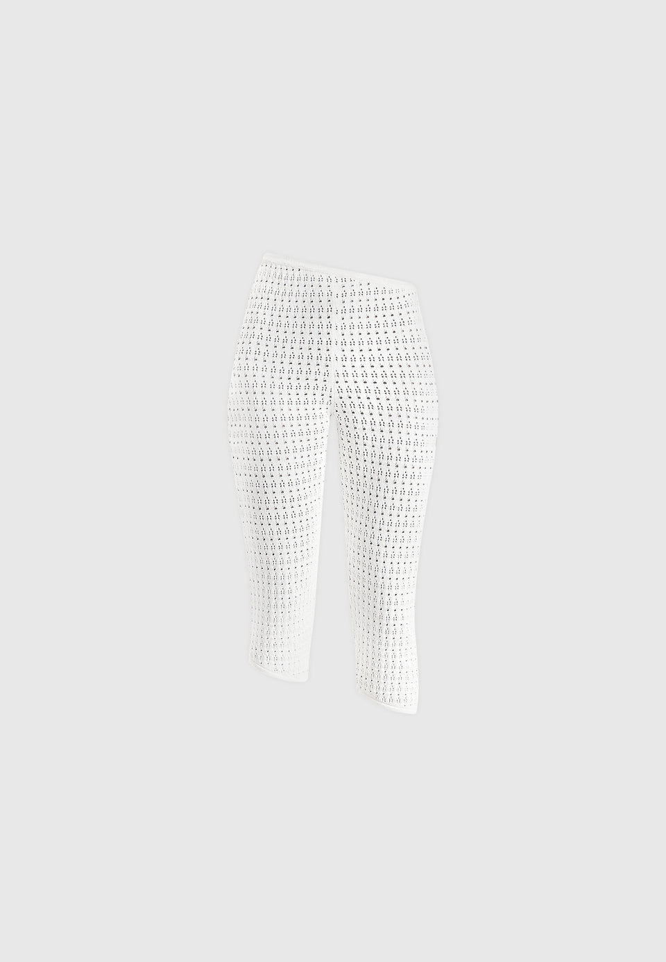 Piper - Pointelle Asymmetric Capri Leggings - Cream