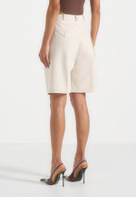 Lorette - Linen Twin Pleat Shorts - Natural