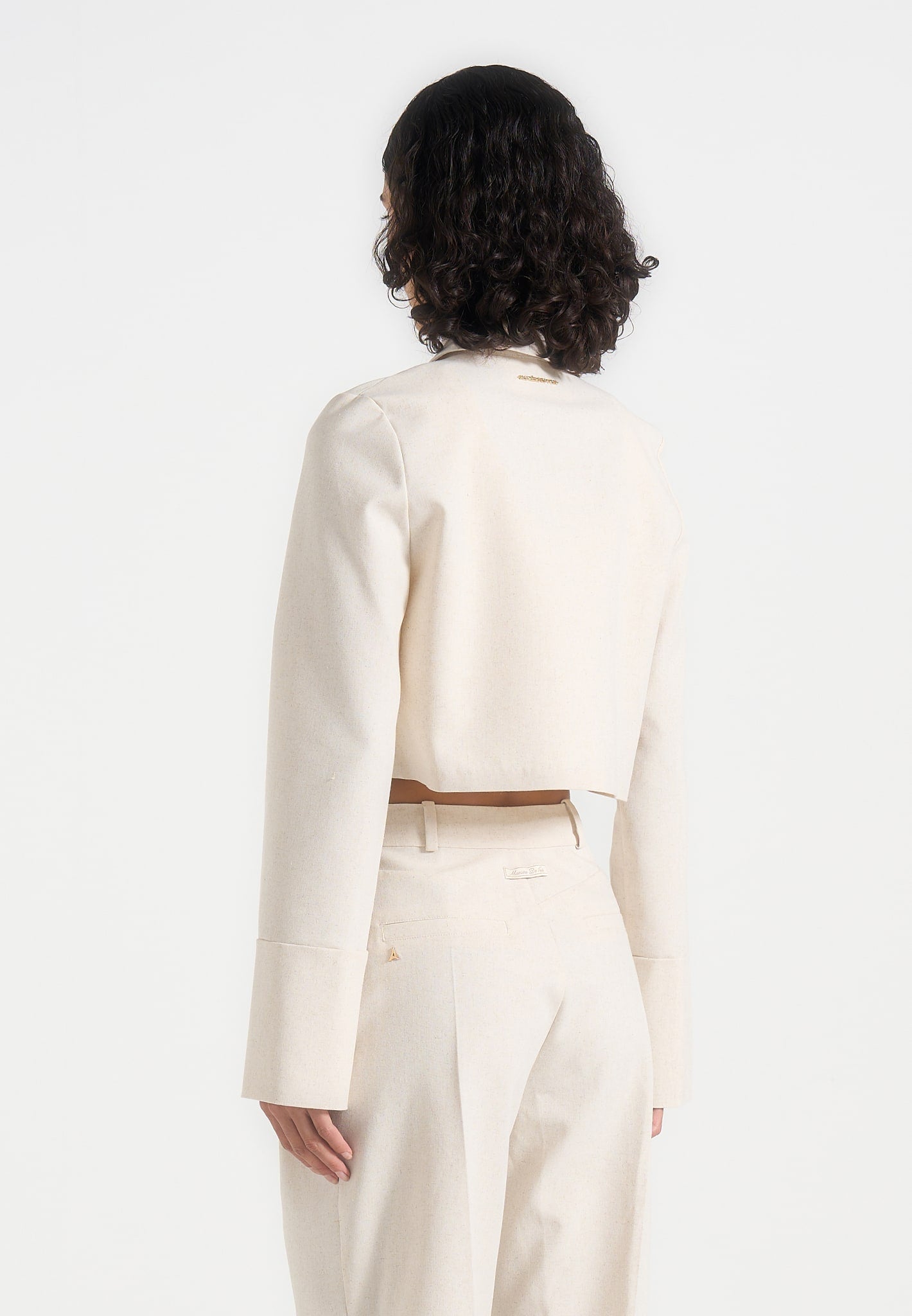 Florine - Linen Pintuck Cropped Shirt - Natural