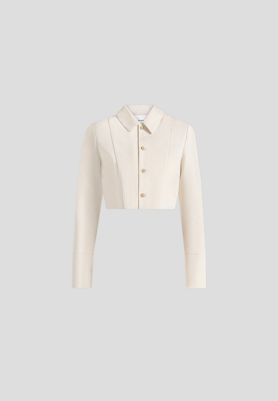 Florine - Linen Pintuck Cropped Shirt - Natural