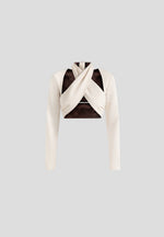 Wendy - Linen Crossover Bolero Top - Natural
