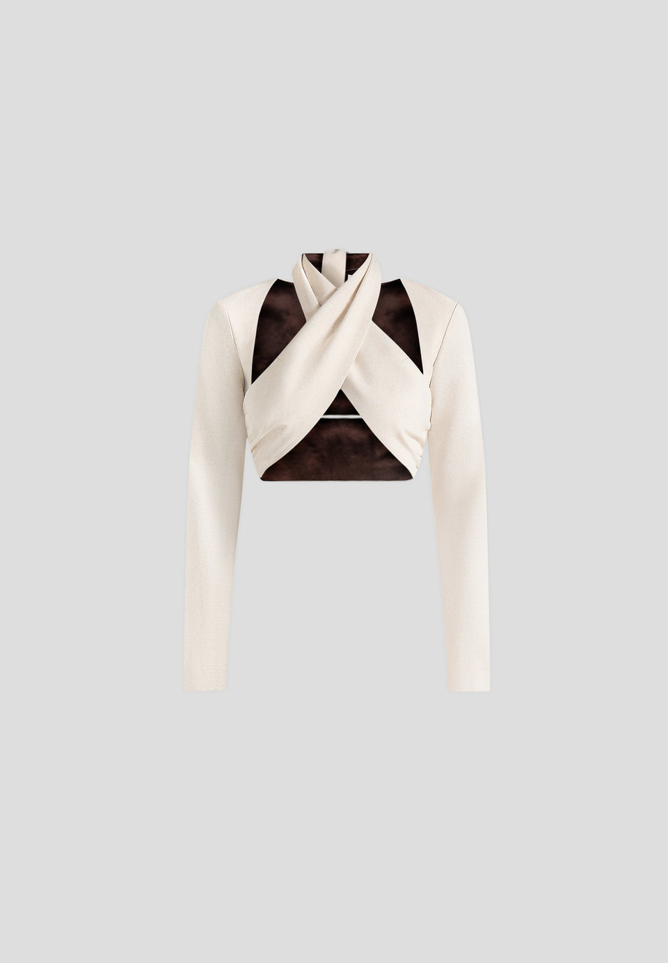 Wendy - Linen Crossover Bolero Top - Natural