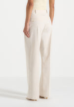 Ingrid - Linen Twin Pleat Trousers - Natural