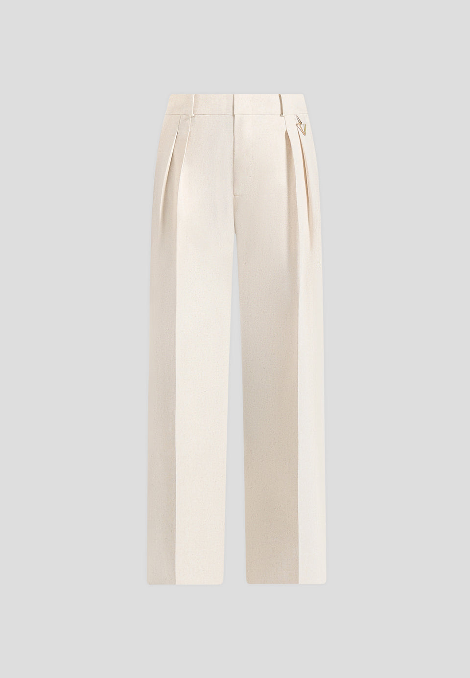 Ingrid - Linen Twin Pleat Trousers - Natural