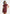 Tina - Leather Boat Neck Ruched Dress - Wine Red