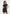 Tina - Leather Boat Neck Ruched Dress - Black