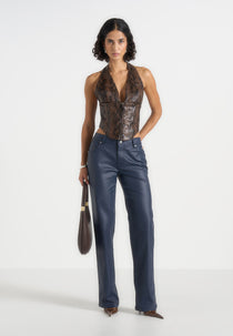 Florence - Wax Effect Jeans - Indigo