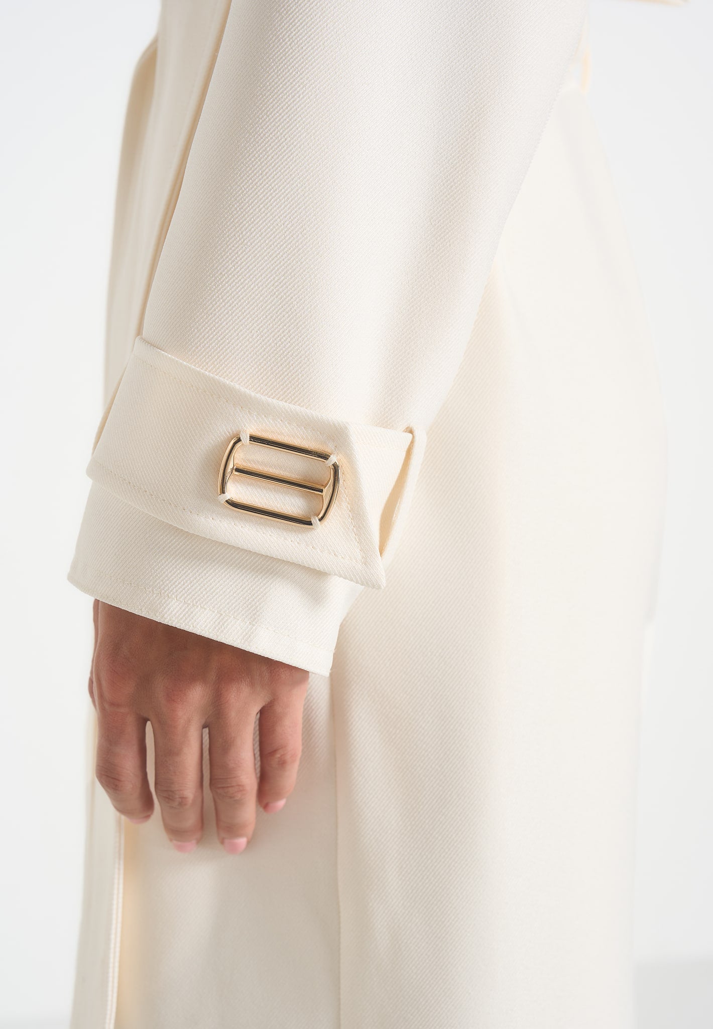 Esther - Trench Coat With Double Belt - White 