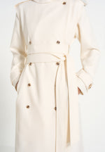 Esther - Trench Coat With Double Belt - White
