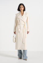 Esther - Trench Coat With Double Belt - White