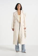 Esther - Trench Coat With Double Belt - White