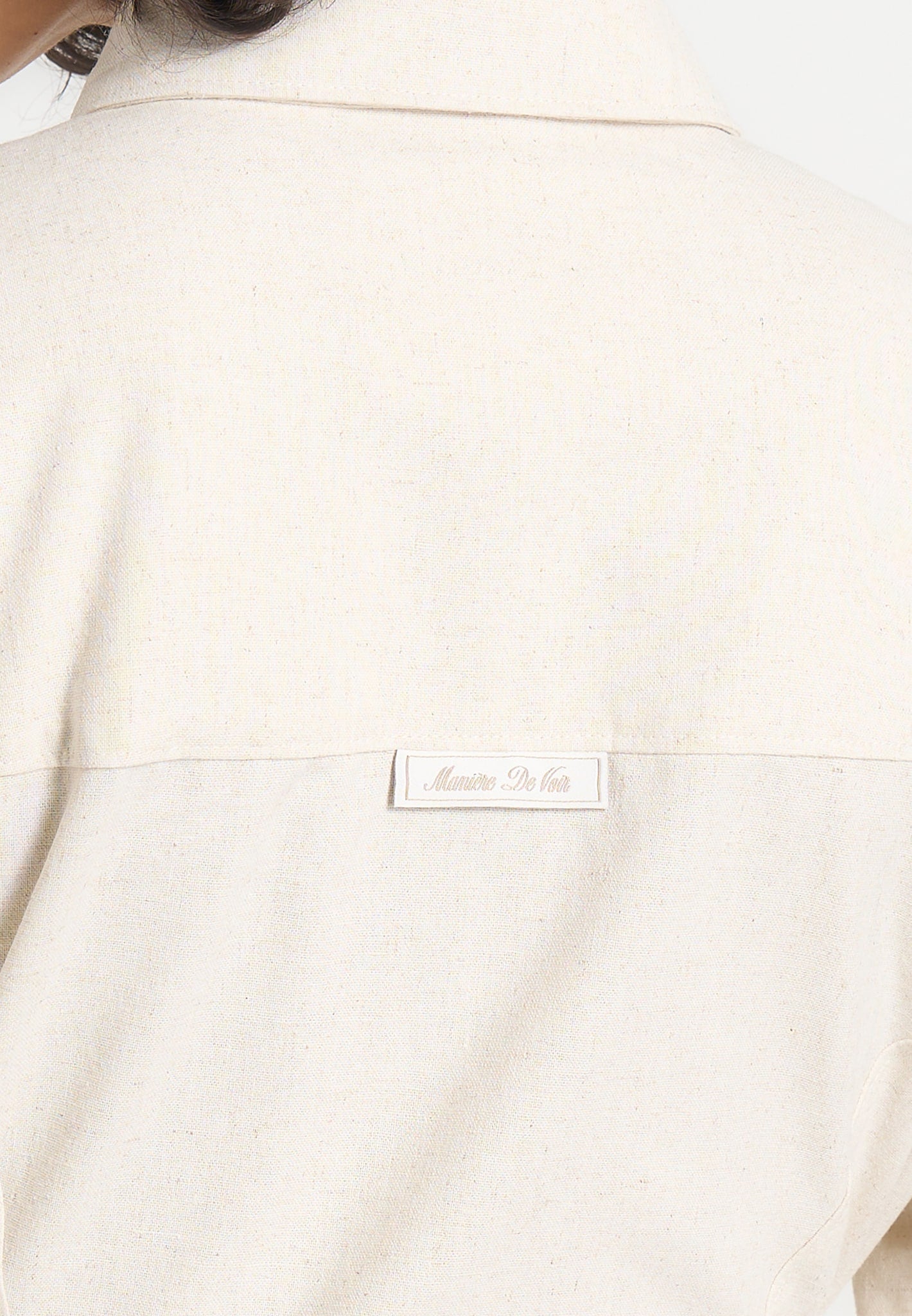 Fern - Linen Midi Shirt Dress With Tie Waist - Natural